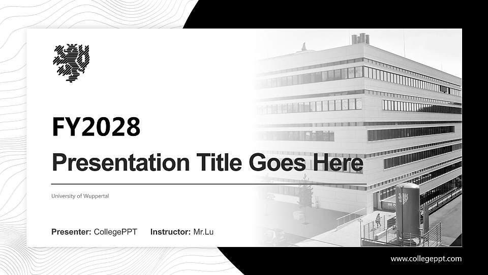 University of Wuppertal Academic Presentation/Research Findings Report PPT Template16:9 ratio PPT effect preview image