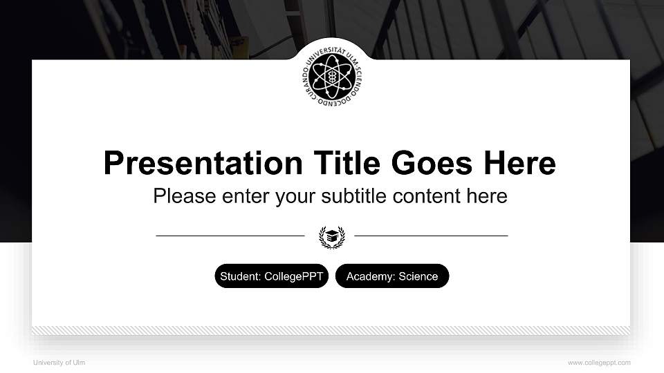 University of Ulm National Scholarship Defense PPT Template16:9 ratio PPT effect preview image