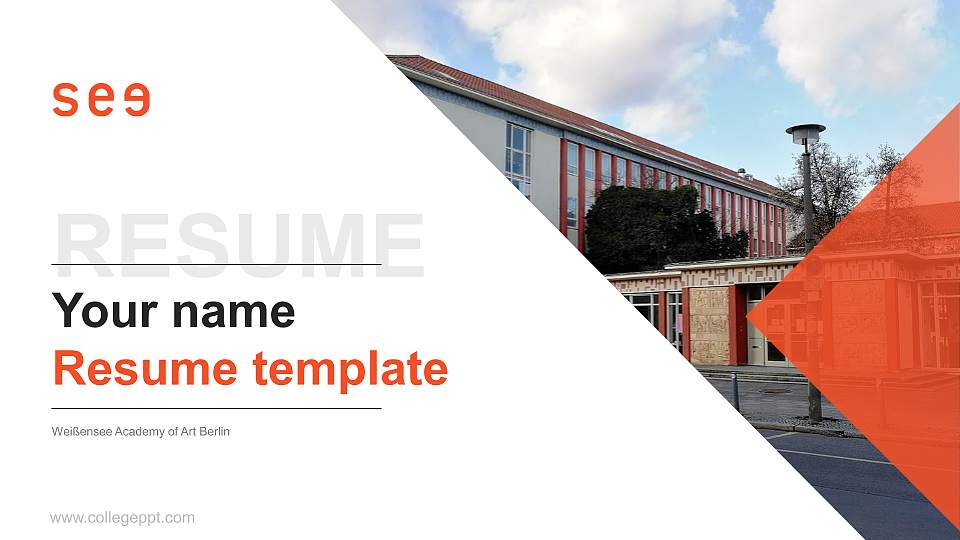 Weißensee Academy of Art Berlin Resume PPT Template16:9 ratio PPT effect preview image