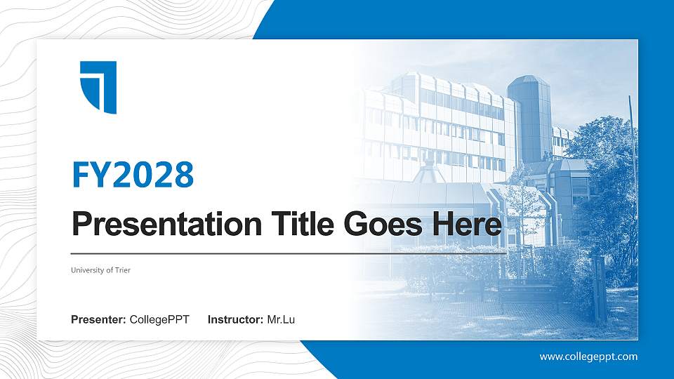 University of Trier Academic Presentation/Research Findings Report PPT Template16:9 ratio PPT effect preview image