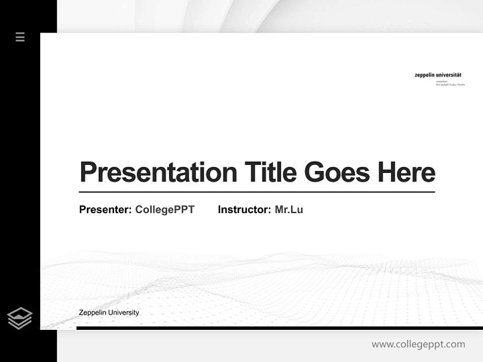 Zeppelin University Thesis Proposal/Graduation Defense PPT Template4:3 ratio PPT effect preview image5