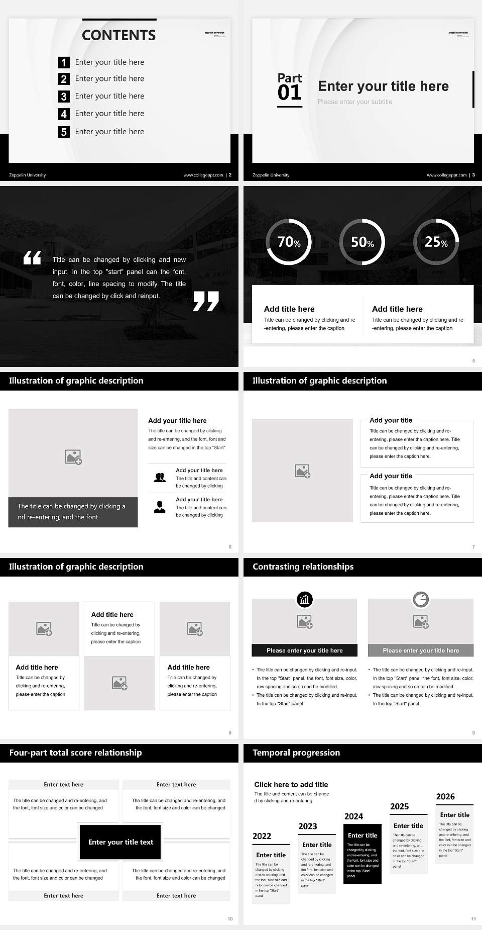 Zeppelin University Thesis Proposal/Graduation Defense PPT Template4:3 ratio PPT effect preview image2