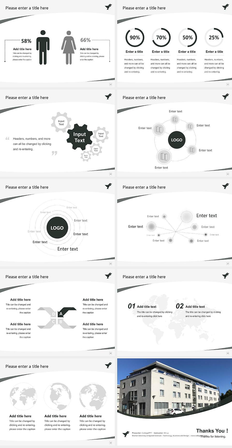 Wismar University of Applied Sciences：Technology, Business and Design Course/Courseware Creation PPT Template4:3 ratio PPT effect preview image4