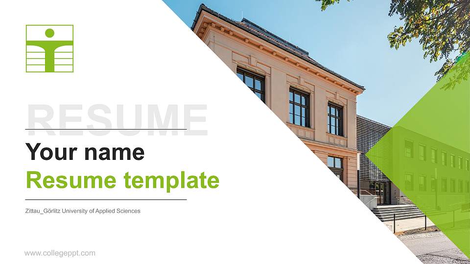 Zittau_Görlitz University of Applied Sciences Resume PPT Template16:9 ratio PPT effect preview image