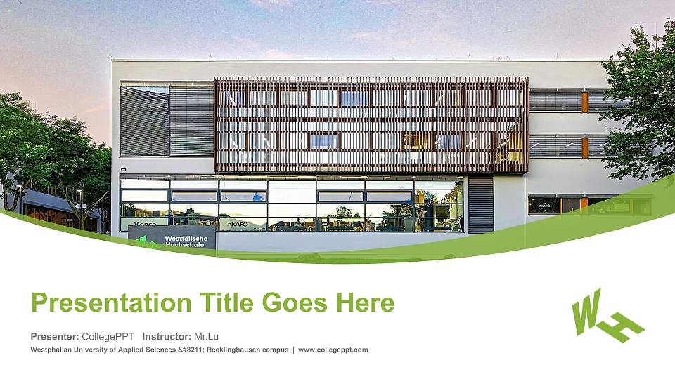 Westphalian University of Applied Sciences – Recklinghausen campus Course/Courseware Creation PPT Template16:9 ratio PPT effect preview image