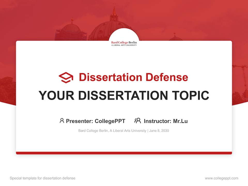 Bard College Berlin, A Liberal Arts University Graduation Thesis Defense PPT Template4:3 ratio PPT effect preview image7