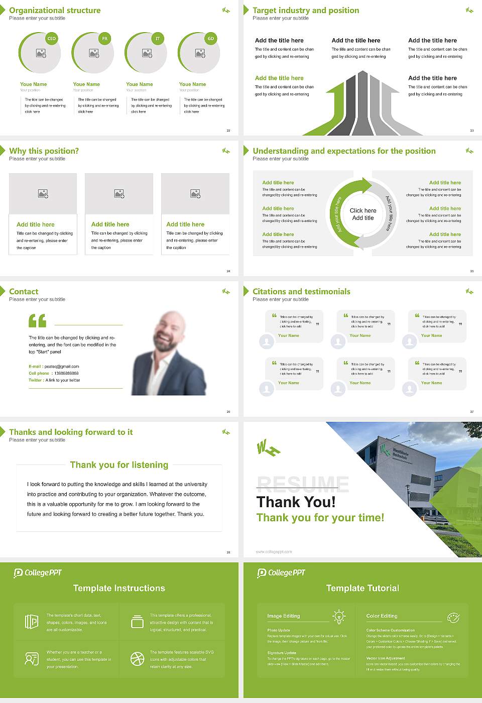 Westphalian University of Applied Sciences Resume PPT Template16:9 ratio PPT effect preview image4