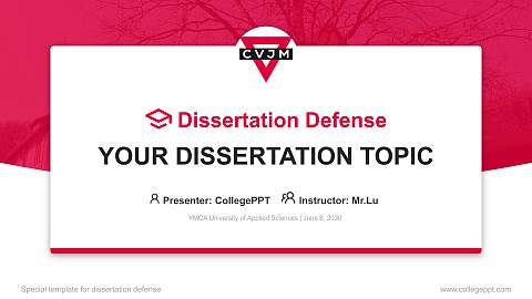 YMCA University of Applied Sciences Graduation Thesis Defense PPT Template