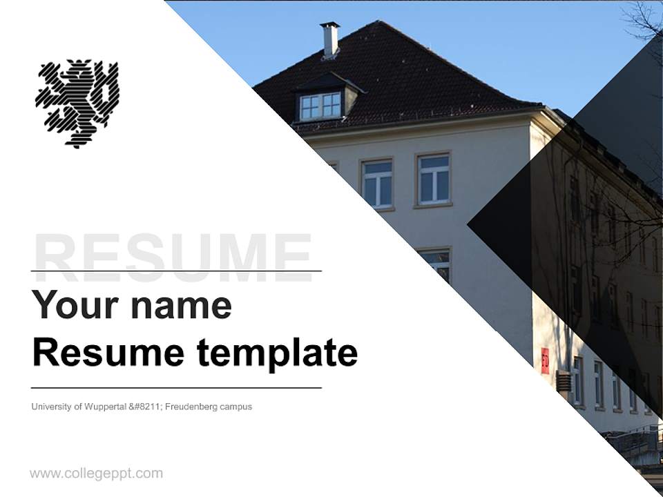 University of Wuppertal – Freudenberg campus Resume PPT Template4:3 ratio PPT effect preview image5