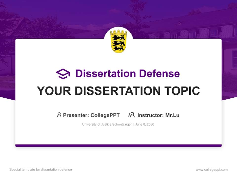 University of Justice Schwetzingen Graduation Thesis Defense PPT Template4:3 ratio PPT effect preview image7