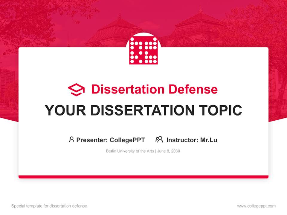 Berlin University of the Arts Graduation Thesis Defense PPT Template4:3 ratio PPT effect preview image7