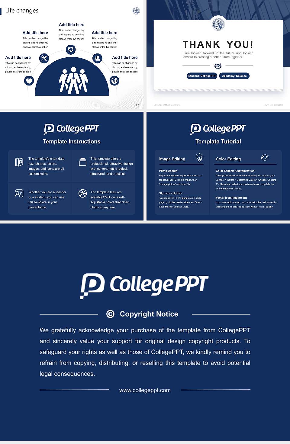 University of Music Würzburg National Scholarship Defense PPT Template4:3 ratio PPT effect preview image4