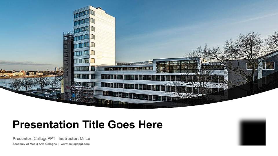 Academy of Media Arts Cologne Course/Courseware Creation PPT Template16:9 ratio PPT effect preview image