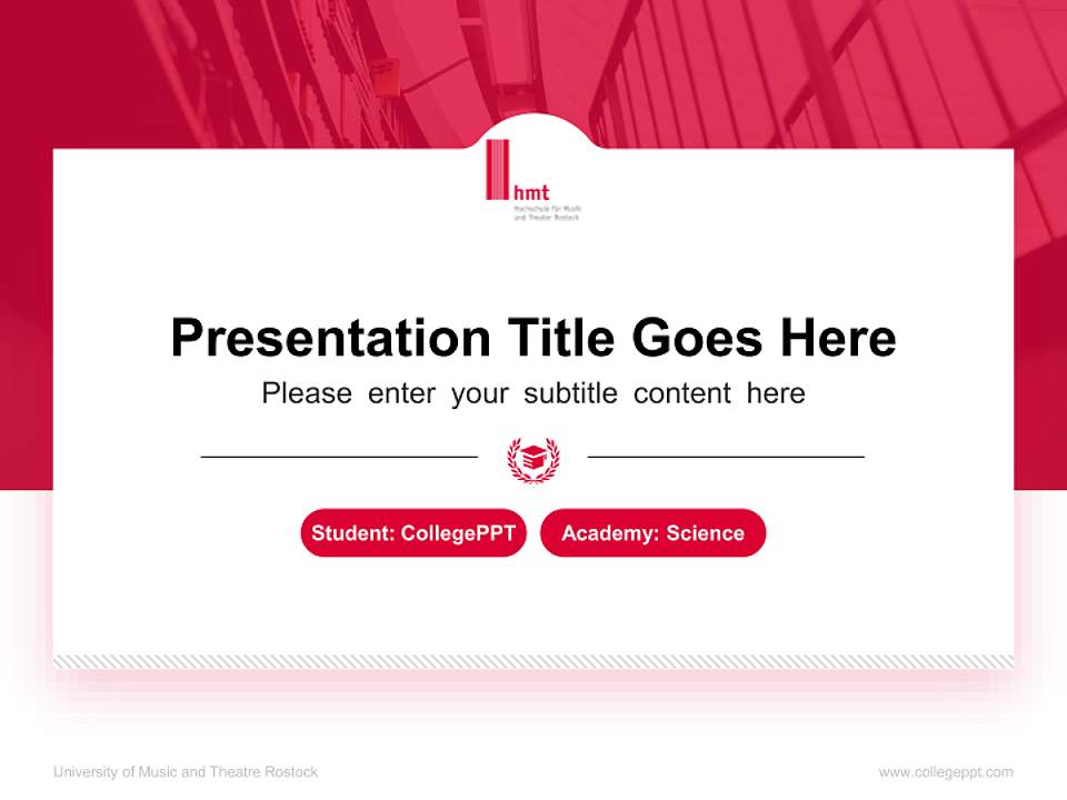 University of Music and Theatre Rostock National Scholarship Defense PPT Template4:3 ratio PPT effect preview image4