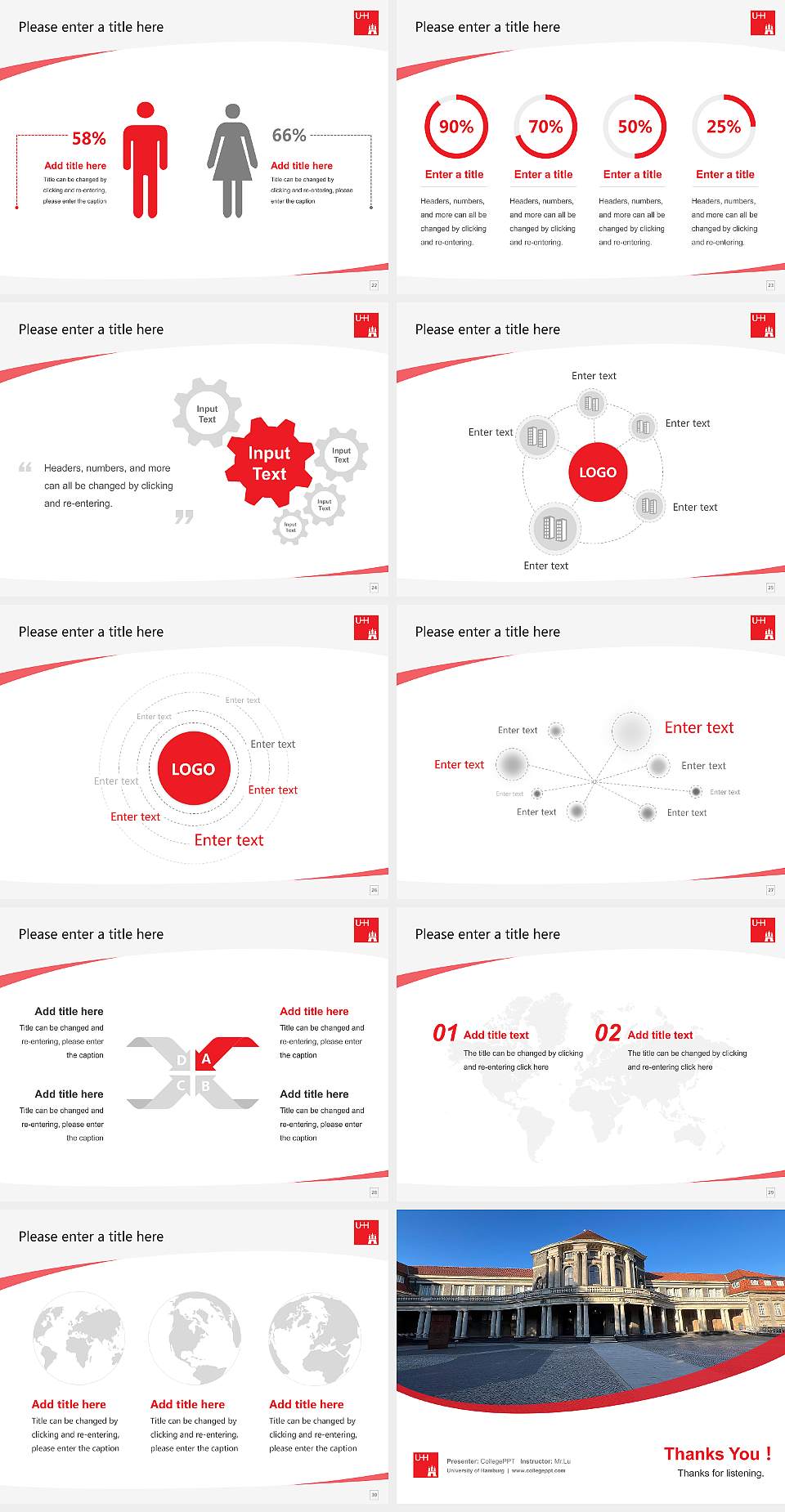 University of Hamburg Course/Courseware Creation PPT Template4:3 ratio PPT effect preview image4