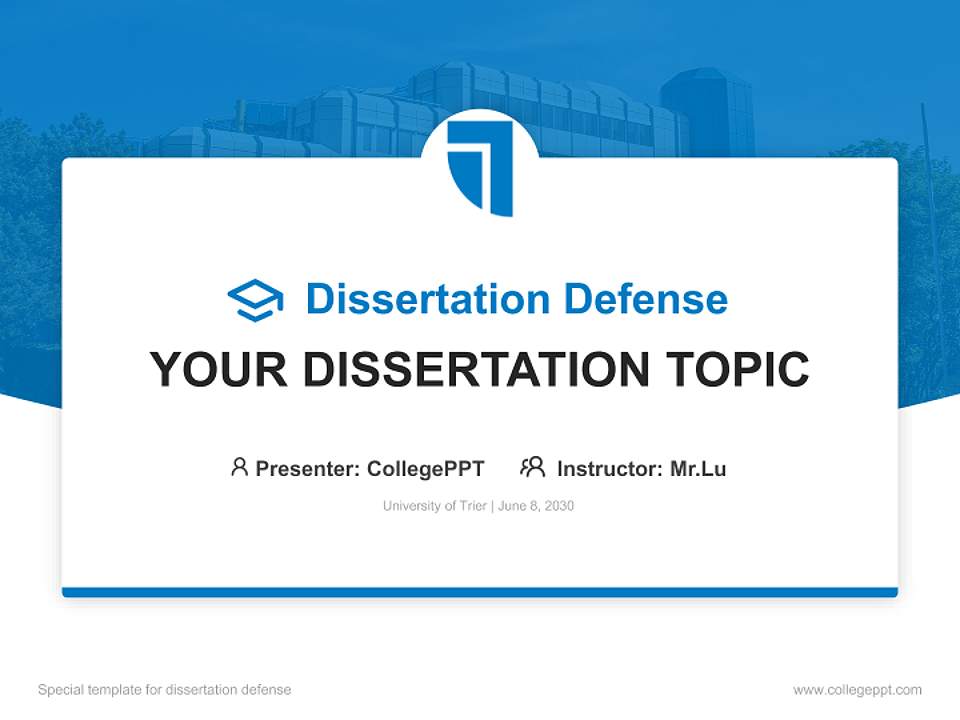 University of Trier Graduation Thesis Defense PPT Template4:3 ratio PPT effect preview image7