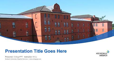 Ansbach University of Applied Sciences Course/Courseware Creation PPT Template