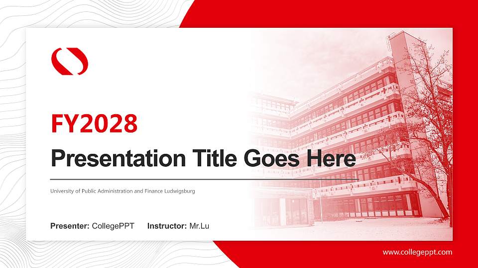 University of Public Administration and Finance Ludwigsburg Academic Presentation/Research Findings Report PPT Template16:9 ratio PPT effect preview image