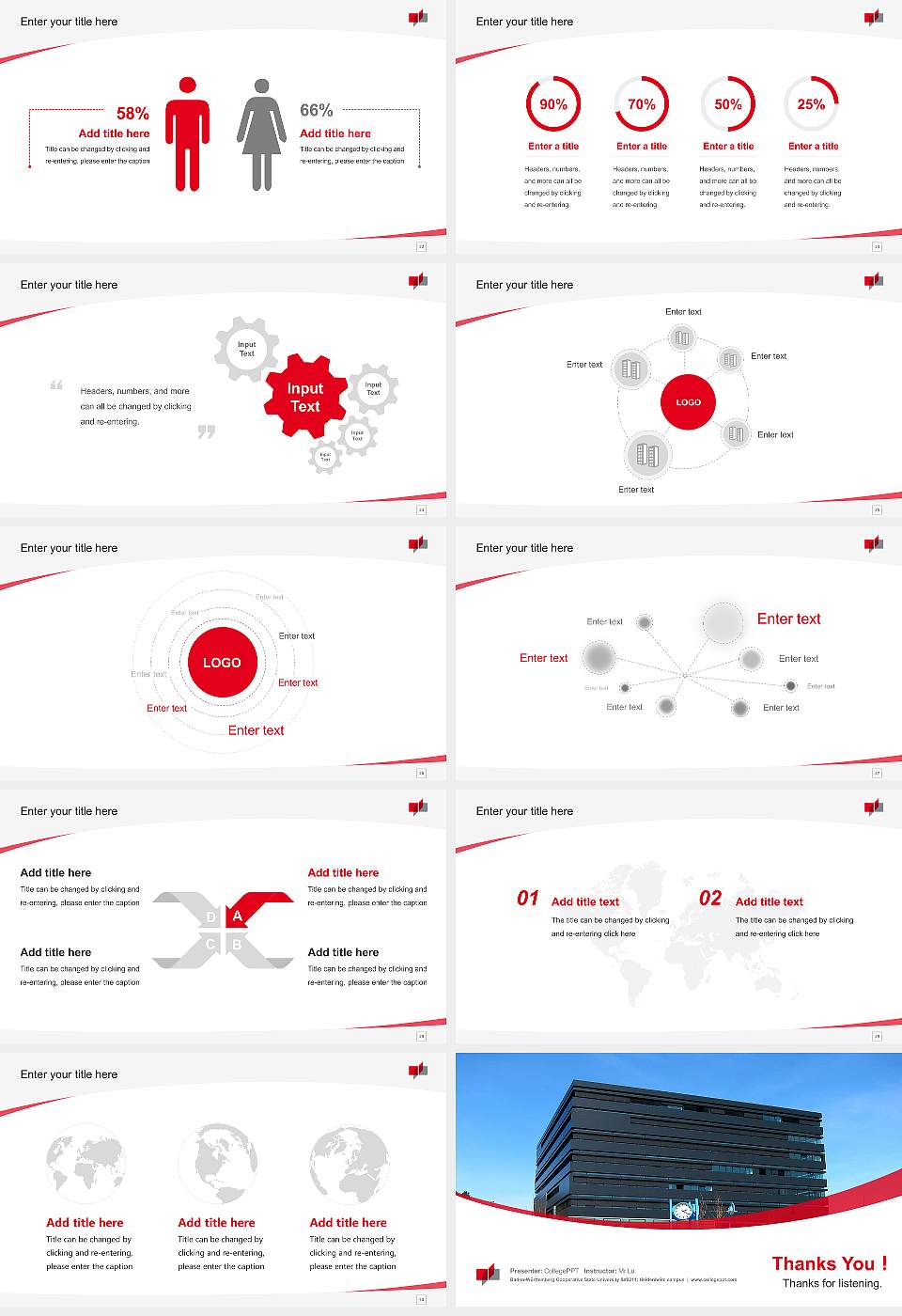 Baden-Württemberg Cooperative State University – Heidenheim campus Course/Courseware Creation PPT Template16:9 ratio PPT effect preview image4
