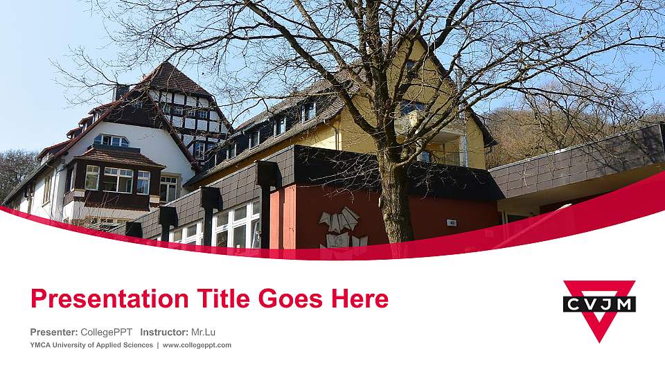 YMCA University of Applied Sciences Course/Courseware Creation PPT Template16:9 ratio PPT effect preview image