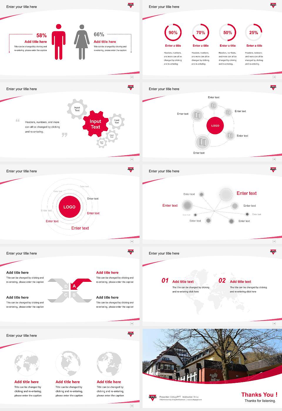 YMCA University of Applied Sciences Course/Courseware Creation PPT Template16:9 ratio PPT effect preview image4