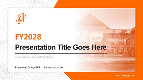 Würzburg-Schweinfurt University of Applied Sciences Academic Presentation/Research Findings Report PPT Template