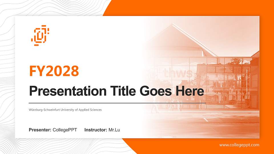 Würzburg-Schweinfurt University of Applied Sciences Academic Presentation/Research Findings Report PPT Template16:9 ratio PPT effect preview image