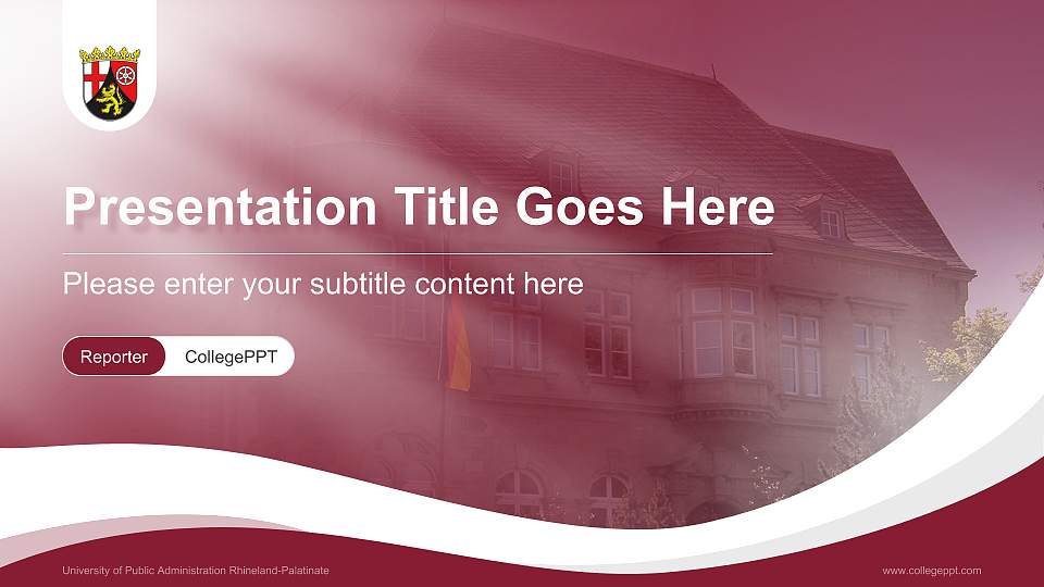 University of Public Administration Rhineland-Palatinate Lecture Sharing and Networking Event PPT Template16:9 ratio PPT effect preview image