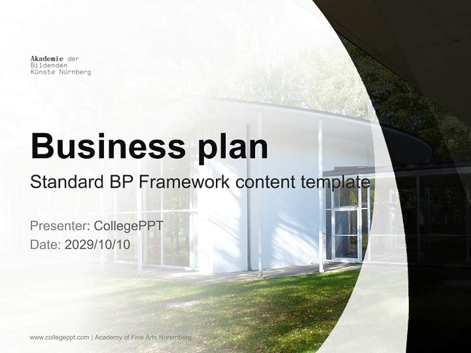 Academy of Fine Arts Nuremberg Competition/Entrepreneurship Contest PPT Template4:3 ratio PPT effect preview image9