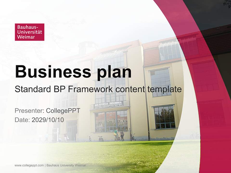 Bauhaus University Weimar Competition/Entrepreneurship Contest PPT Template4:3 ratio PPT effect preview image9