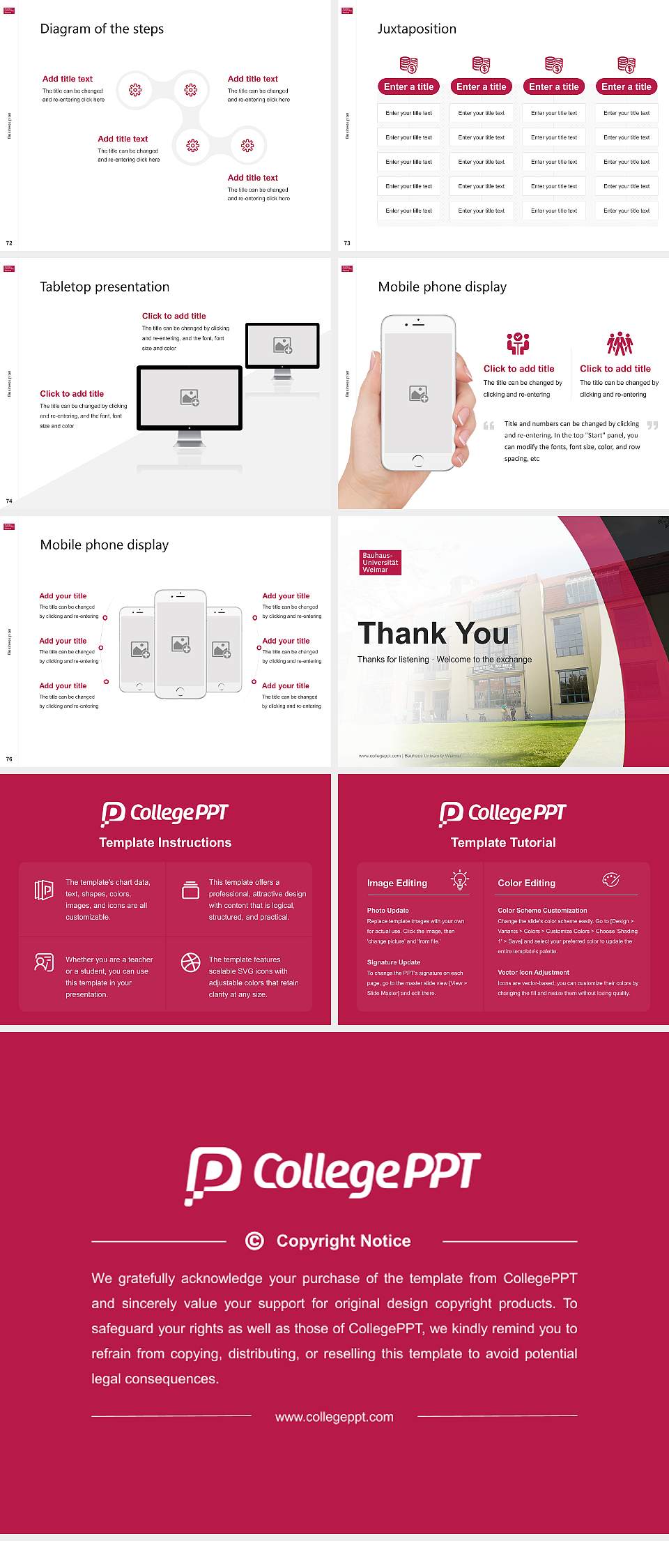 Bauhaus University Weimar Competition/Entrepreneurship Contest PPT Template4:3 ratio PPT effect preview image9