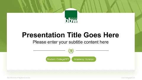 bbw University of Applied Sciences National Scholarship Defense PPT Template