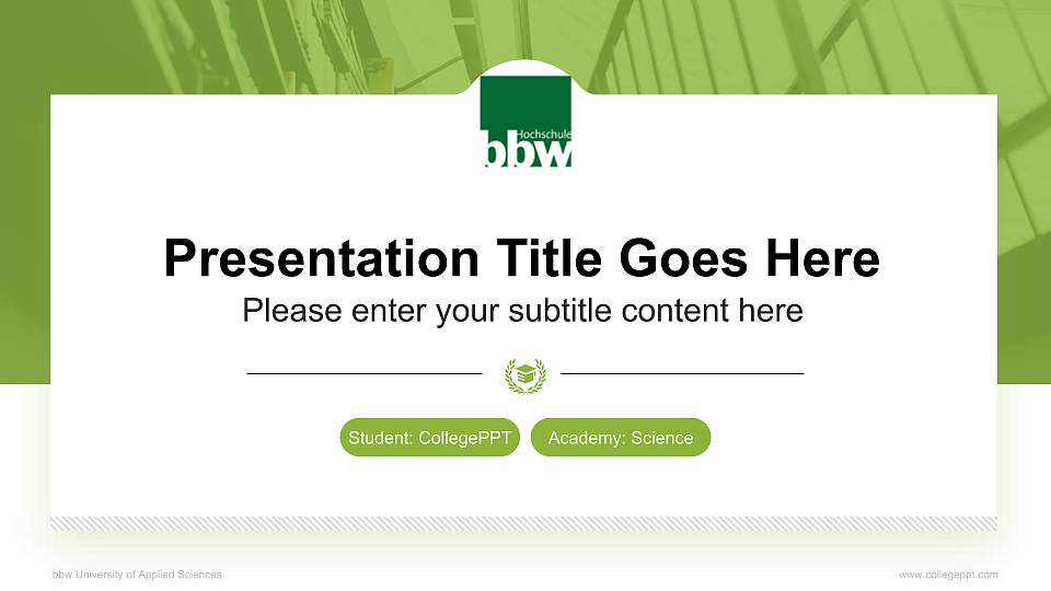 bbw University of Applied Sciences National Scholarship Defense PPT Template16:9 ratio PPT effect preview image