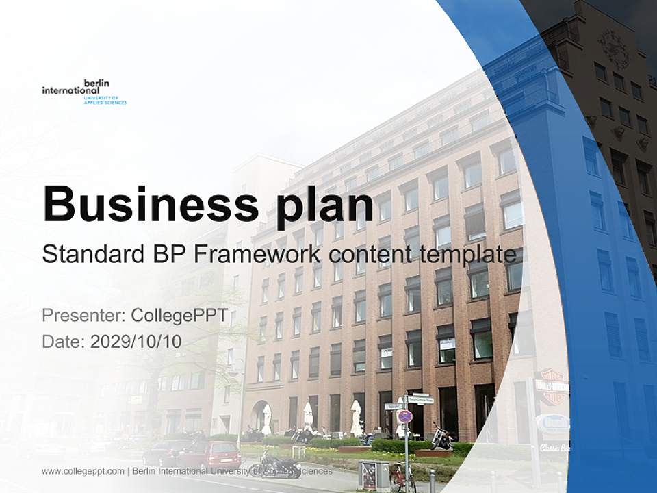 Berlin International University of Applied Sciences Competition/Entrepreneurship Contest PPT Template4:3 ratio PPT effect preview image9