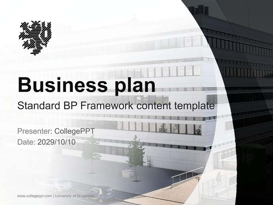 University of Wuppertal Competition/Entrepreneurship Contest PPT Template4:3 ratio PPT effect preview image9