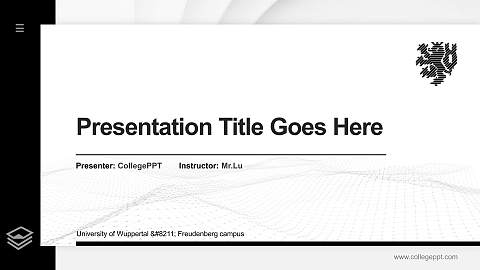University of Wuppertal – Freudenberg campus Thesis Proposal/Graduation Defense PPT Template