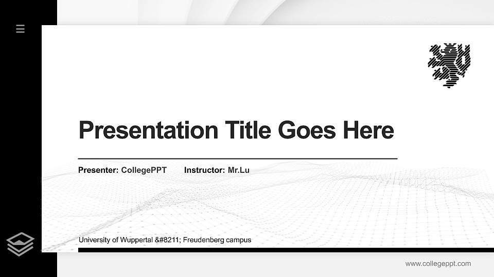 University of Wuppertal – Freudenberg campus Thesis Proposal/Graduation Defense PPT Template16:9 ratio PPT effect preview image
