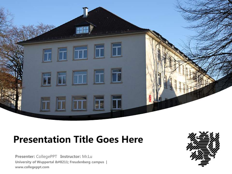 University of Wuppertal – Freudenberg campus Course/Courseware Creation PPT Template4:3 ratio PPT effect preview image5