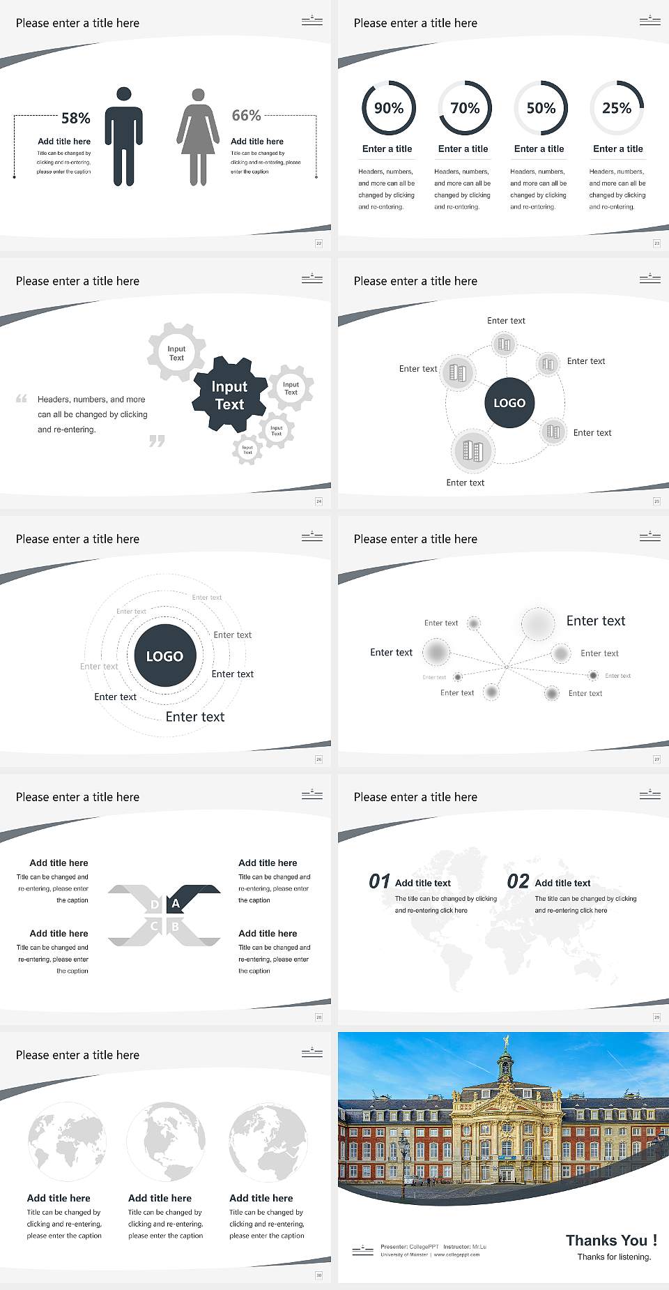University of Münster Course/Courseware Creation PPT Template4:3 ratio PPT effect preview image4