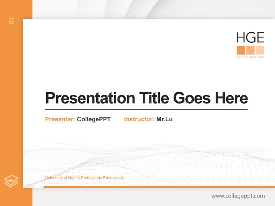 University of Health Professions Eberswalde Thesis Proposal/Graduation Defense PPT Template4:3 ratio PPT effect preview image5