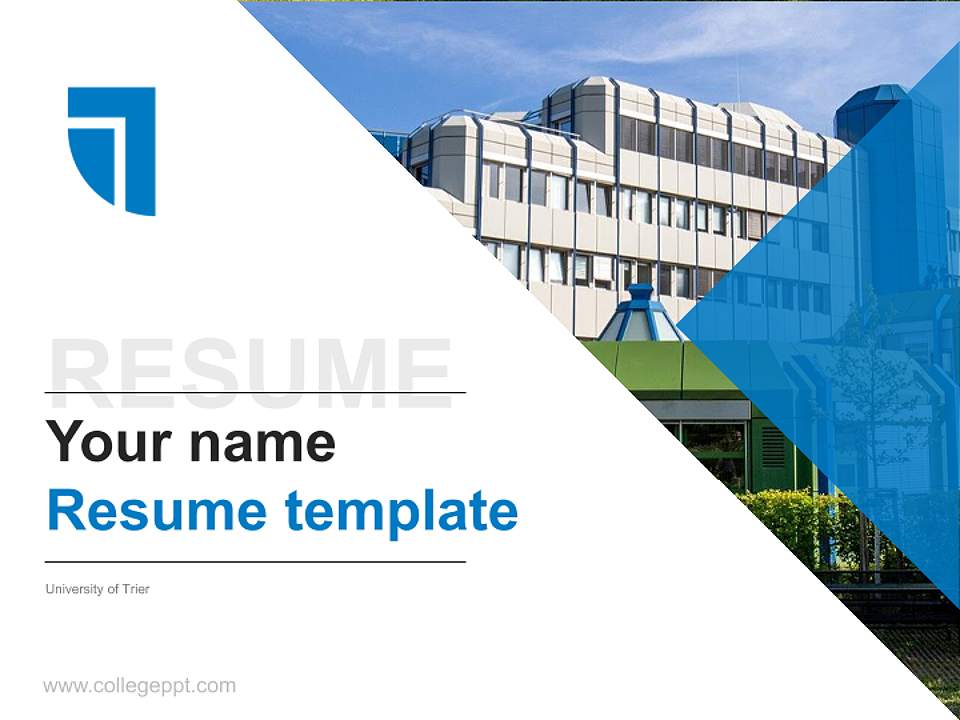 University of Trier Resume PPT Template4:3 ratio PPT effect preview image5