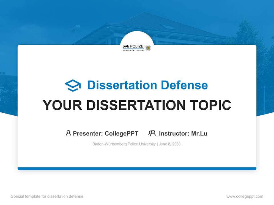 Baden-Württemberg Police University Graduation Thesis Defense PPT Template4:3 ratio PPT effect preview image7