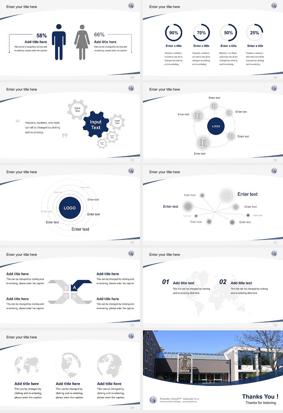 University of Music Würzburg Course/Courseware Creation PPT Template16:9 ratio PPT effect preview image4