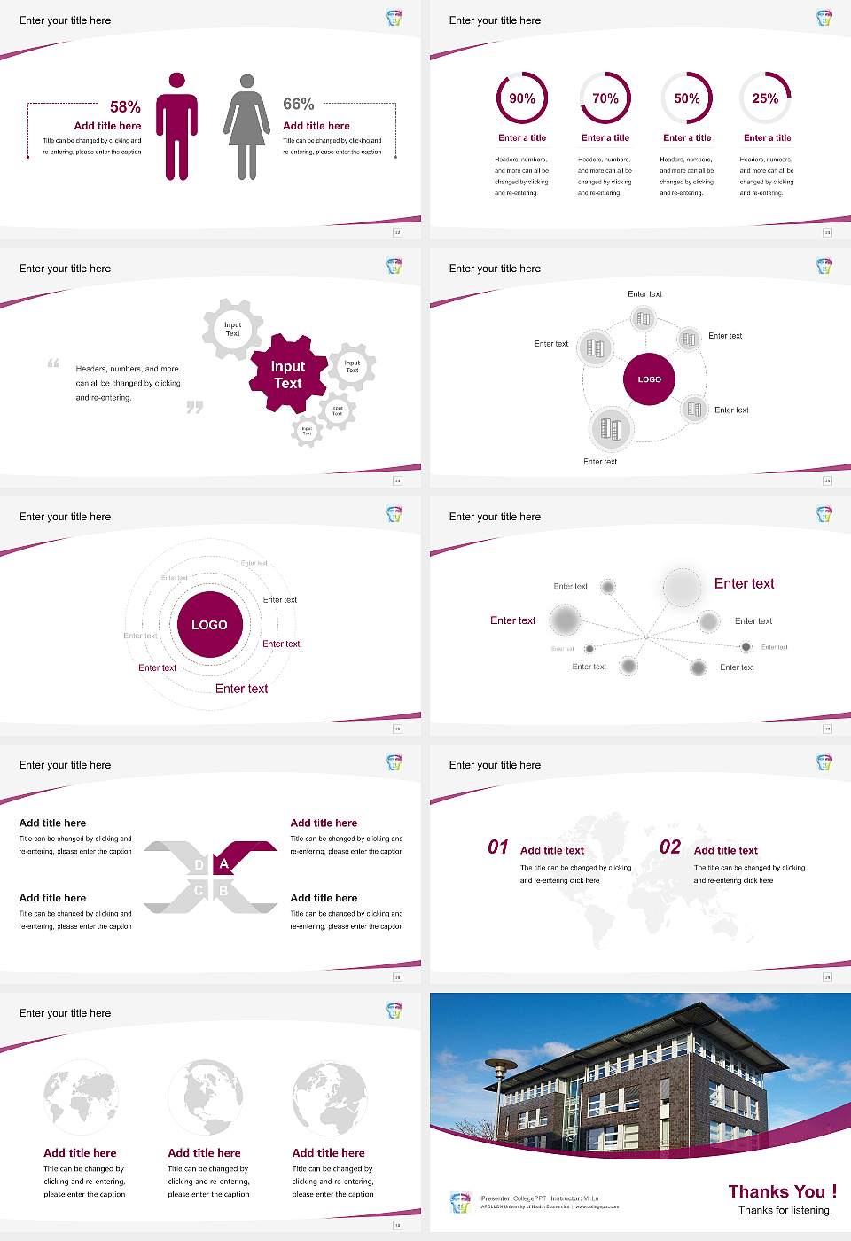 APOLLON University of Health Economics Course/Courseware Creation PPT Template16:9 ratio PPT effect preview image4