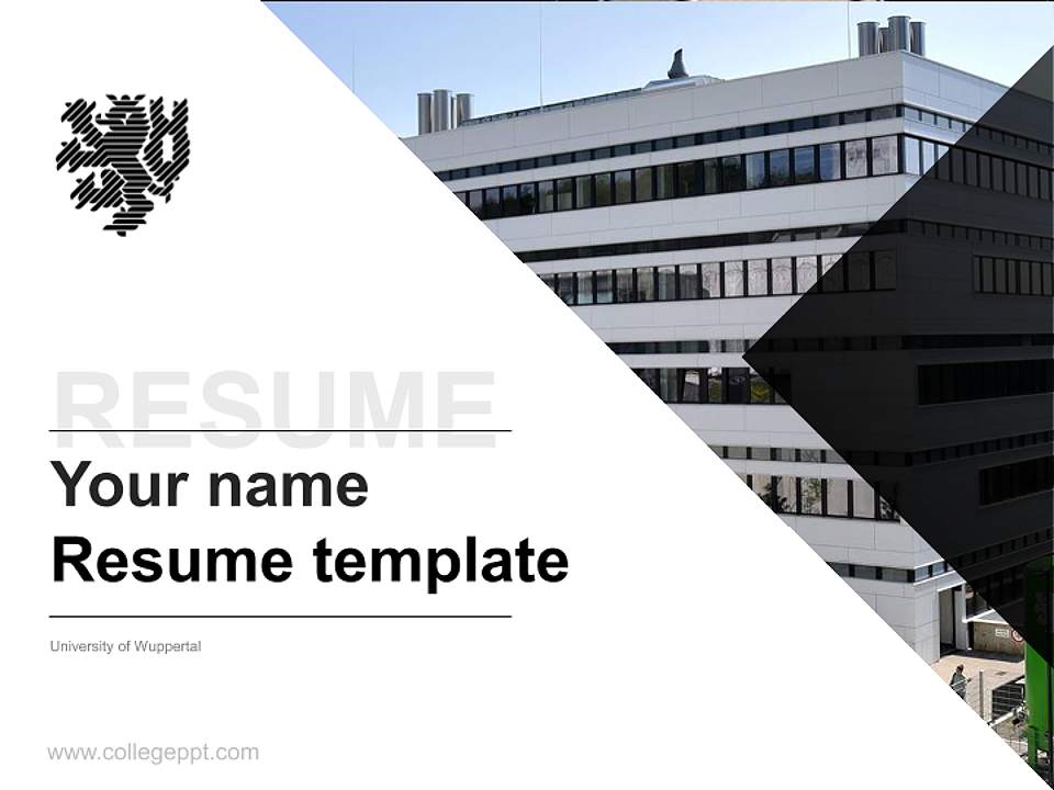 University of Wuppertal Resume PPT Template4:3 ratio PPT effect preview image5