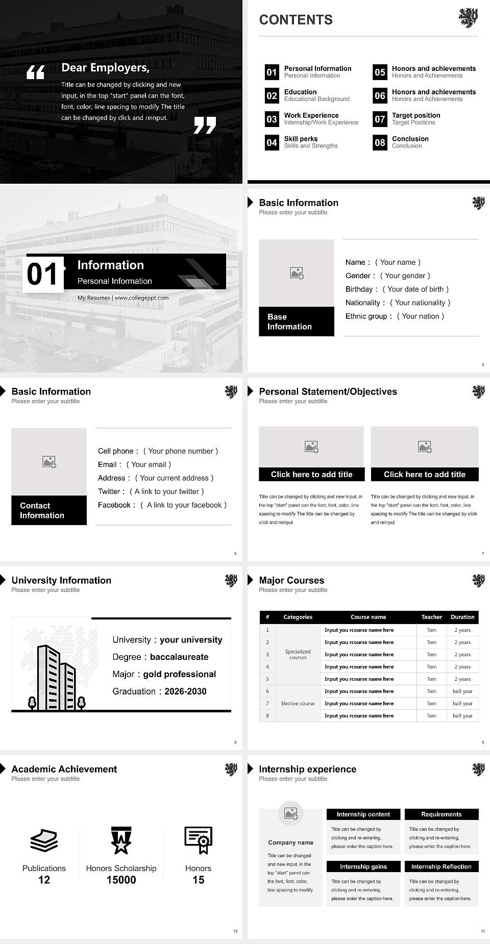University of Wuppertal Resume PPT Template4:3 ratio PPT effect preview image2