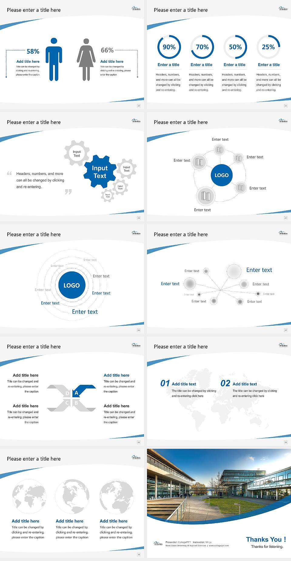 West Coast University of Applied Sciences Course/Courseware Creation PPT Template4:3 ratio PPT effect preview image4