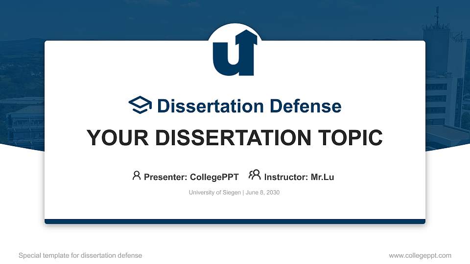 University of Siegen Graduation Thesis Defense PPT Template16:9 ratio PPT effect preview image