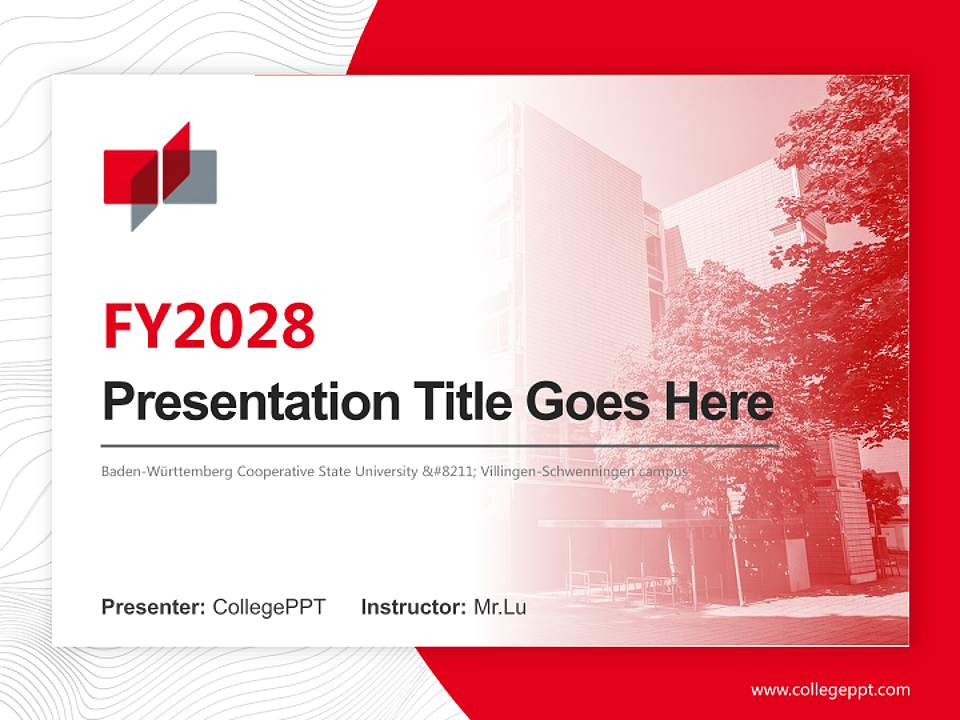 Baden-Württemberg Cooperative State University – Villingen-Schwenningen campus Academic Presentation/Research Findings Report PPT Template4:3 ratio PPT effect preview image5