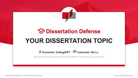 Baden-Württemberg Cooperative State University – Heilbronn campus Graduation Thesis Defense PPT Template